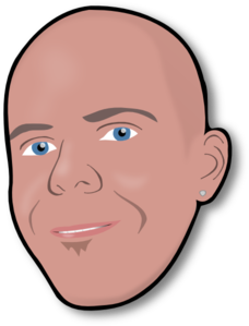 Man With Earring Partially Smiling Clip Art